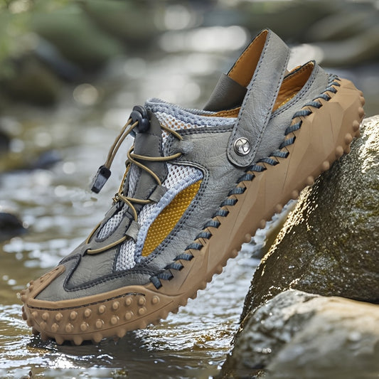 GEAINO Women's Outdoor Plus Size Sandals - Breathable Round-Toe Design with Adjustable Straps, Durable Rubber Sole & Comfortable Fabric Lining for Casual Walking, Hiking, Beach - Brown, Strappy Sandals