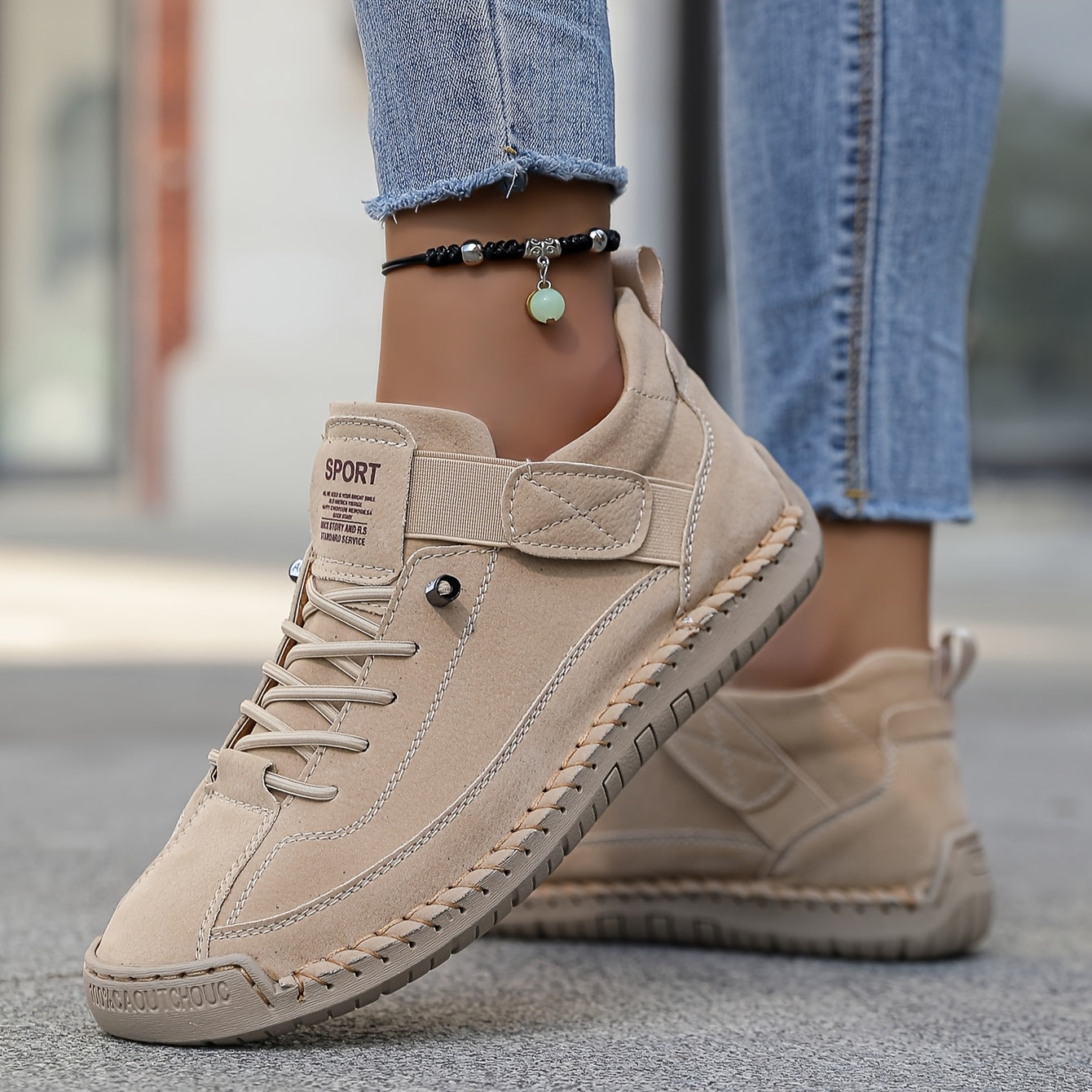 [Comfortable Sneakers] Comfortable Women's Fashion Sneakers | Low-Top Lace-Up Shoes with EVA Sole And Fabric Lining, Casual, Flat Shoes