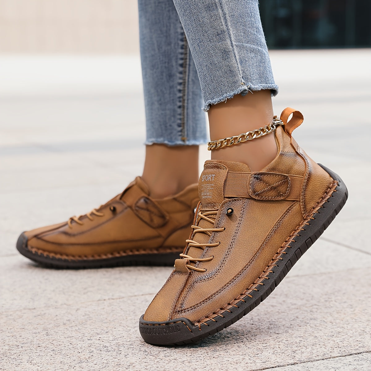 [Comfortable Sneakers] Comfortable Women's Fashion Sneakers | Low-Top Lace-Up Shoes with EVA Sole And Fabric Lining, Casual, Flat Shoes