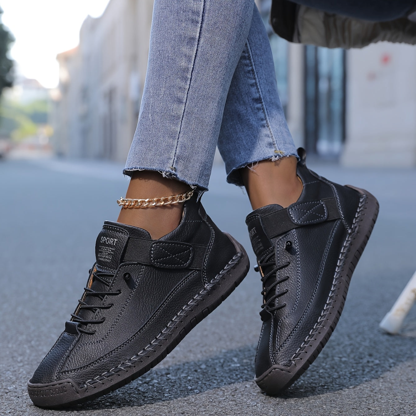 [Comfortable Sneakers] Comfortable Women's Fashion Sneakers | Low-Top Lace-Up Shoes with EVA Sole And Fabric Lining, Casual, Flat Shoes