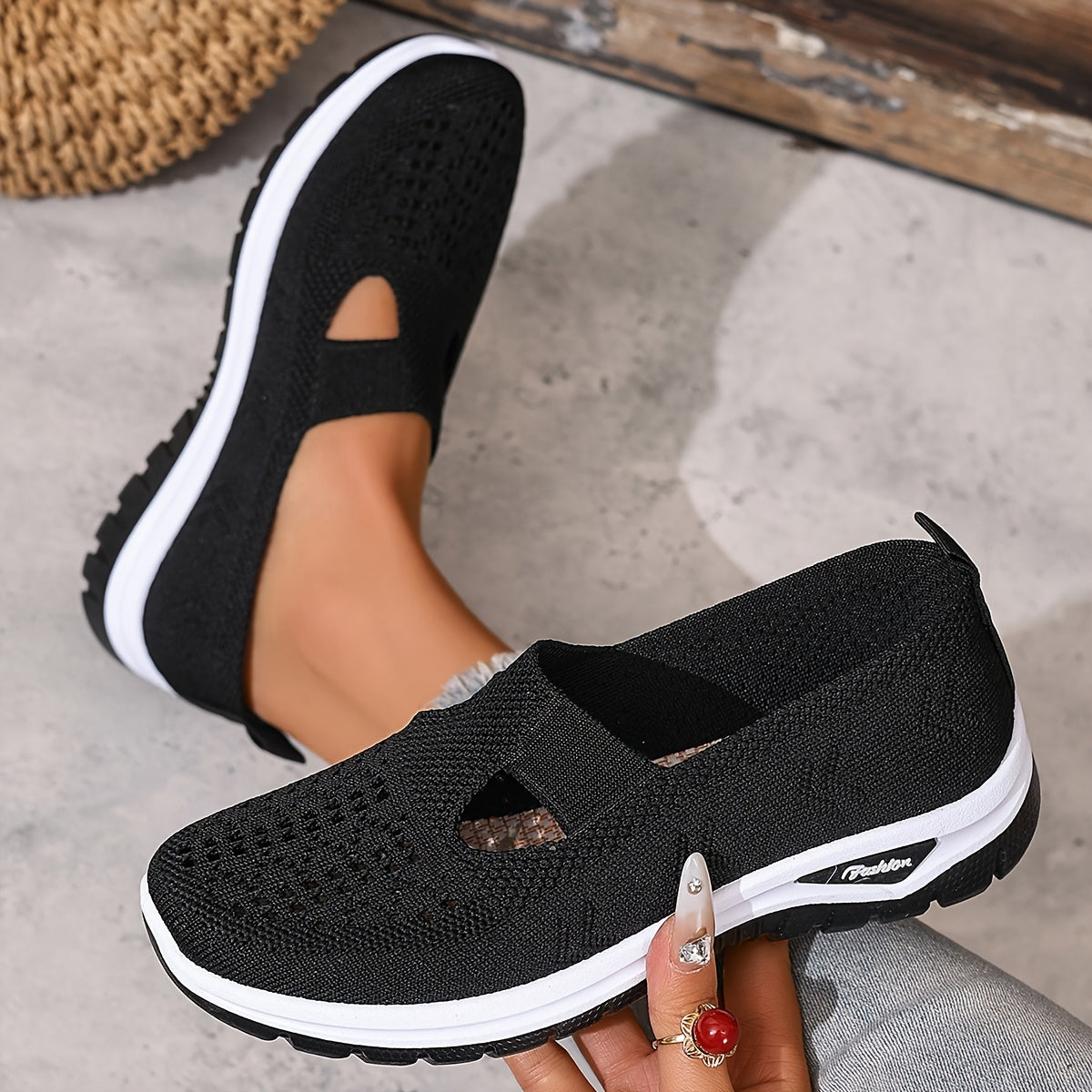 Women'S Slip-On Casual Sneakers - Breathable Fabric Upper & Lining, Lightweight Summer Beach Shoes with Cushioned Insole, Round Toe Design - Perfect Travel Gift for Vacation & Leisure, Vacation Footwear, Simple Slipon Style,