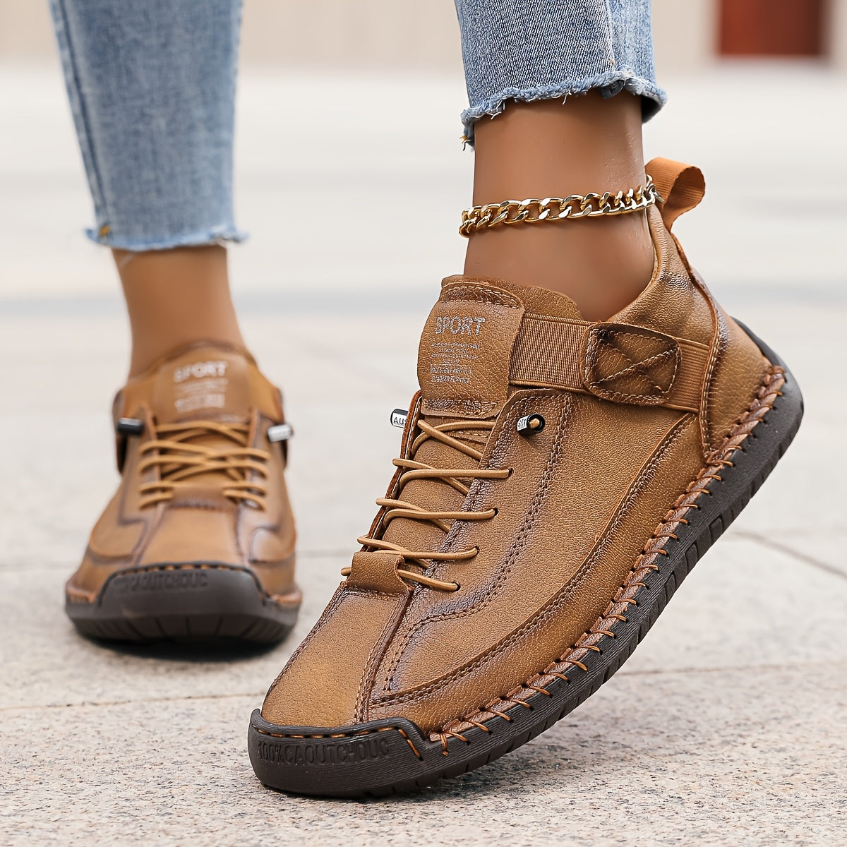 [Comfortable Sneakers] Comfortable Women's Fashion Sneakers | Low-Top Lace-Up Shoes with EVA Sole And Fabric Lining, Casual, Flat Shoes