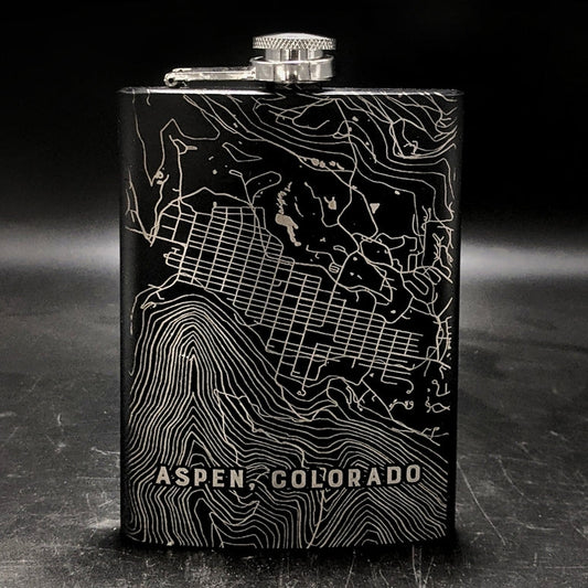 ASPEN, CO Hip Flask by LumEngrave